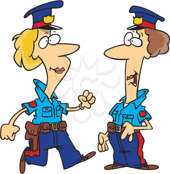 Royalty Free Clipart Image of Two Female Police Officers