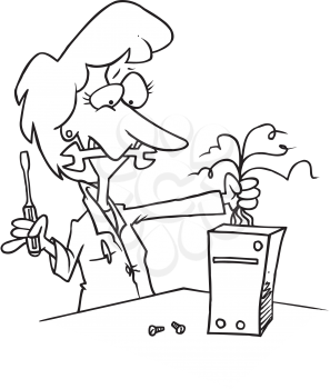 Royalty Free Clipart Image of a Lady Technician