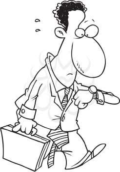Royalty Free Clipart Image of a Man Checking His Watch