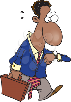 Royalty Free Clipart Image of a Man Checking His Watch