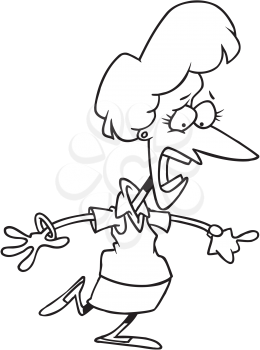 Royalty Free Clipart Image of a Woman Running Late