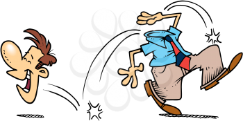Royalty Free Clipart Image of a Man Losing His Head