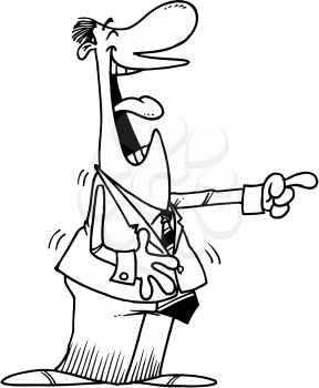 Royalty Free Clipart Image of a Man Laughing and Pointing