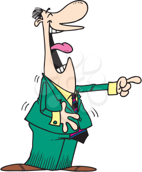 Royalty Free Clipart Image of a Man Laughing and Pointing
