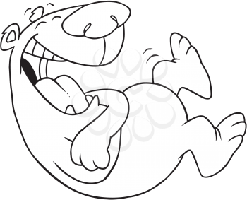 Royalty Free Clipart Image of a Laughing Bear