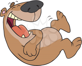 Royalty Free Clipart Image of a Bear Laughing
