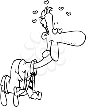 Royalty Free Clipart Image of a Lovesick Man