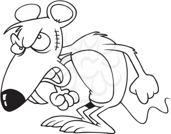 Royalty Free Clipart Image of an Angry Mouse