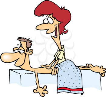 Royalty Free Clipart Image of a Man Getting a Massage
