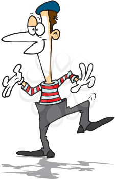 Royalty Free Clipart Image of a Mime