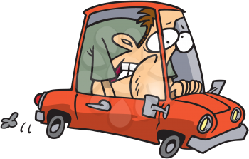 Royalty Free Clipart Image of a Mini Car