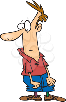 Royalty Free Clipart Image of a Man Wearing Mismatched Socks