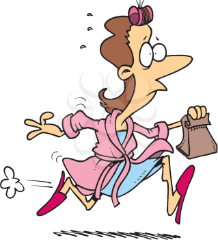 Royalty Free Clipart Image of a Running Woman