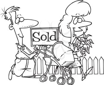 Royalty Free Clipart Image of a Couple Moving