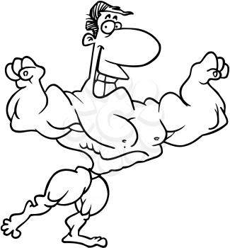 Royalty Free Clipart Image of a Bodybuilder