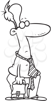 Royalty Free Clipart Image of a Man With a Tie and No Shirt