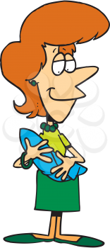Royalty Free Clipart Image of a Woman With an Infant