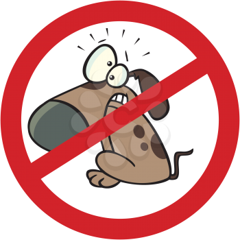 Royalty Free Clipart Image of a Banned Dog