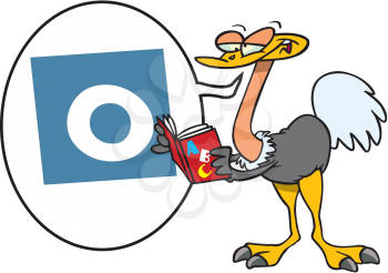 Royalty Free Clipart Image of an Ostrich With an O