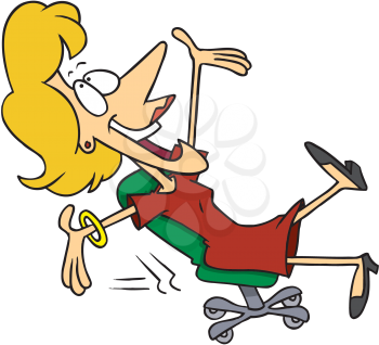 Royalty Free Clipart Image of a Joyful Business Woman