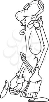 Royalty Free Clipart Image of a Man With an Ice Pack