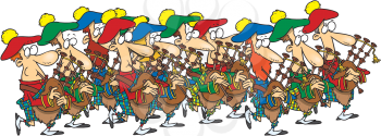 Royalty Free Clipart Image of Ten Pipers Piping