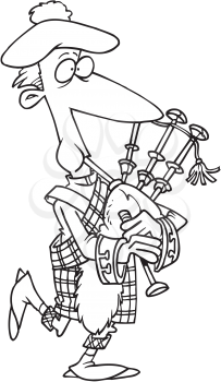 Royalty Free Clipart Image of a Bagpiper