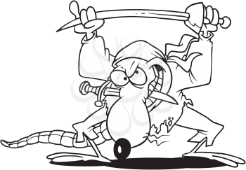 Royalty Free Clipart Image of a Pirate Rat