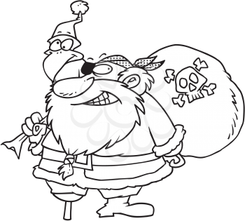 Royalty Free Clipart Image of a Pirate Santa