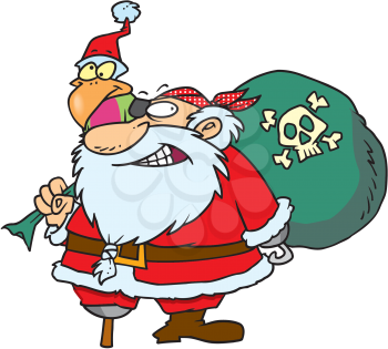 Royalty Free Clipart Image of a Pirate Santa