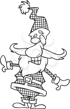 Royalty Free Clipart Image of Santa in a Plaid Suit