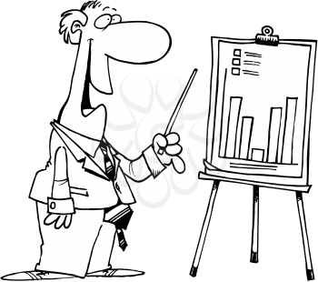 Royalty Free Clipart Image of a Man Making a Presentation
