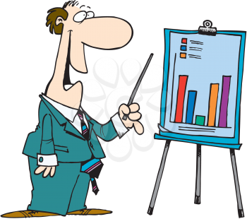 Royalty Free Clipart Image of a Man Making a Presentation