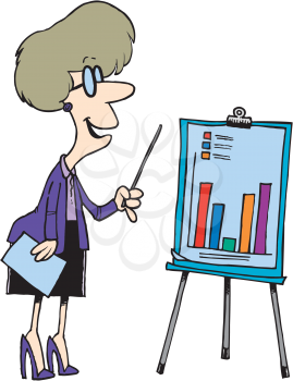 Royalty Free Clipart Image of a Woman Making a Presentation
