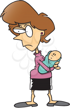 Royalty Free Clipart Image of a Woman Protecting Her Baby