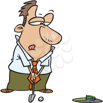 Royalty Free Clipart Image of a Man Putting