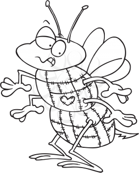 Royalty Free Clipart Image of a Quilted Bee