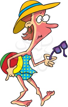 Royalty Free Clipart Image of a Sunburned Woman