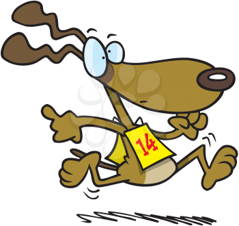 Royalty Free Clipart Image of Dog in a Race