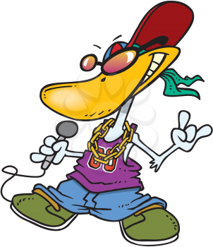 Royalty Free Clipart Image of a Rapper Duck
