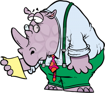 Royalty Free Clipart Image of a Rhinoceros