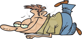 Royalty Free Clipart Image of a Man Relaxing