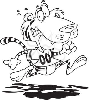 Royalty Free Clipart Image of a Tiger Running