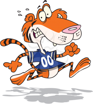 Royalty Free Clipart Image of a Running Tiger