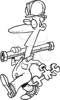 Royalty Free Clipart Image of a Man With Tools