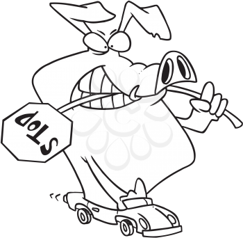 Royalty Free Clipart Image of a Road Hog