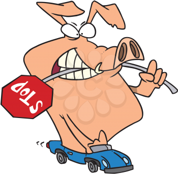 Royalty Free Clipart Image of a Road Hog
