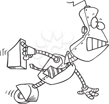 Royalty Free Clipart Image of a Robot Business Executive