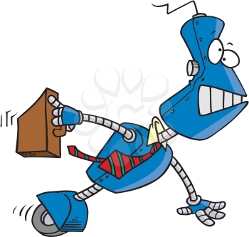 Royalty Free Clipart Image of a Robot Business Executive