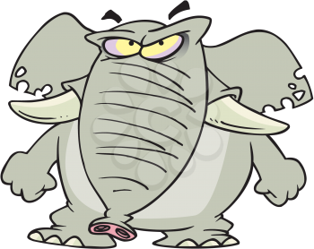 Royalty Free Clipart Image of an Angry Elephant